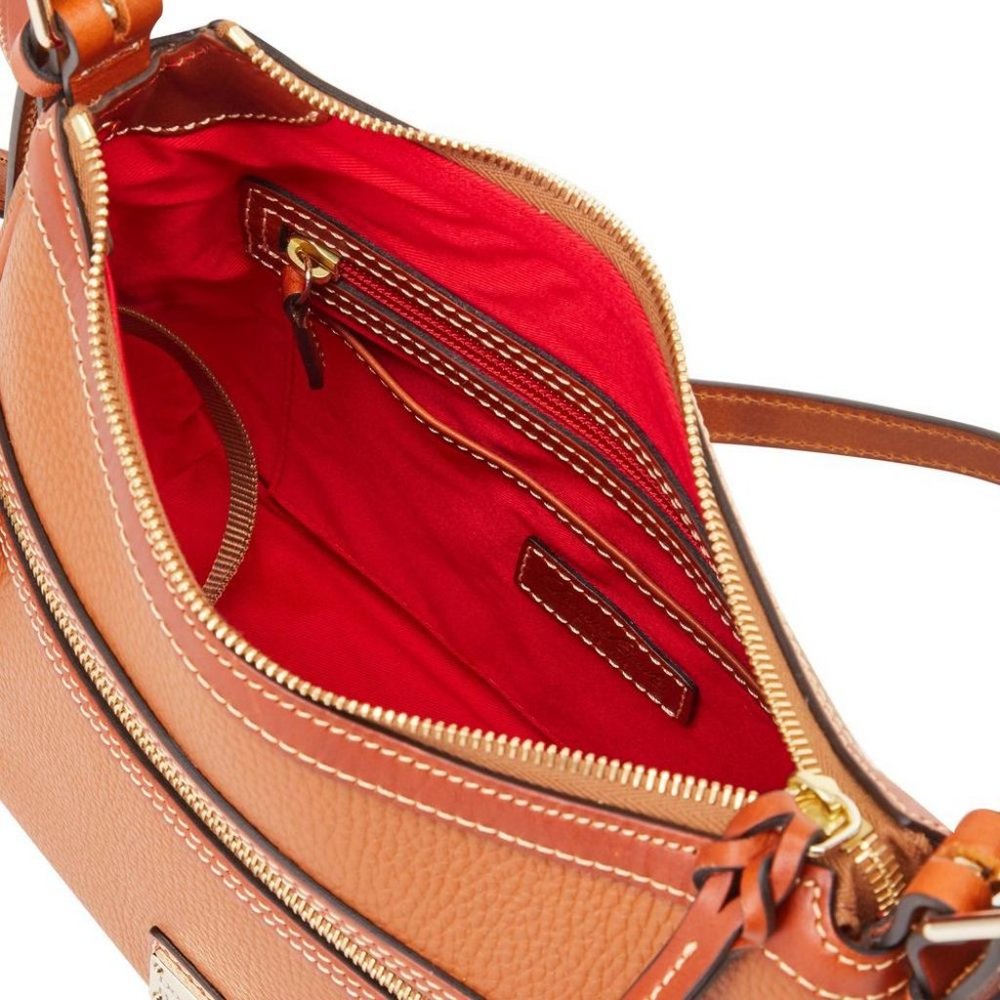 NWT-Dooney&Bourke Pebble Leather Crossbody-Caramel - Picture 9 of 11